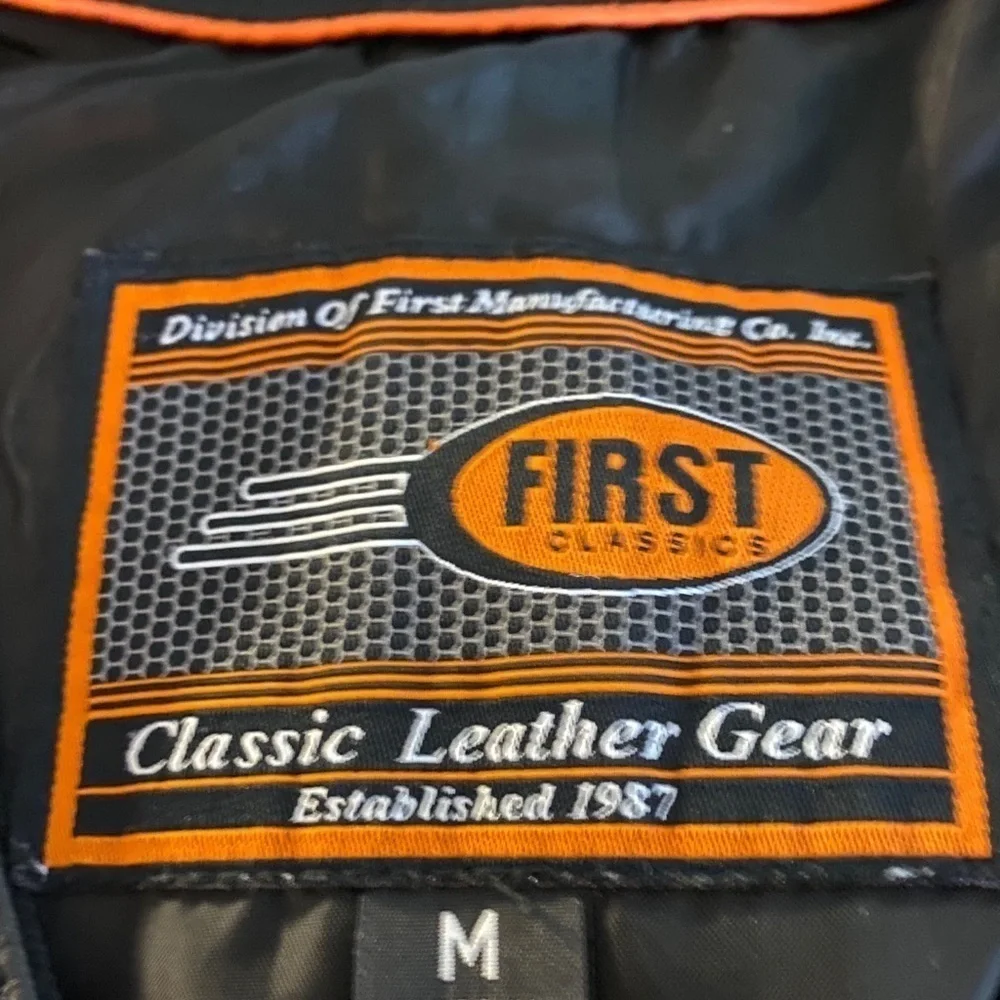 Leather Harley Style Vest. FIRST Mfg. Medium​​​​​​​​​ - Picture 2 of 7
